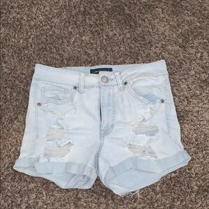 Aeropostale Women’s Light Blue Distressed Denim Shorts size 4